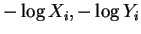 $ -\log X_{i},-\log Y_{i}$